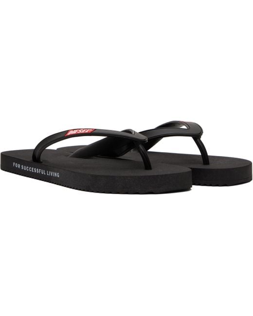 メンズ DIESEL ブラック Sa-Rio ビーチサンダル Black