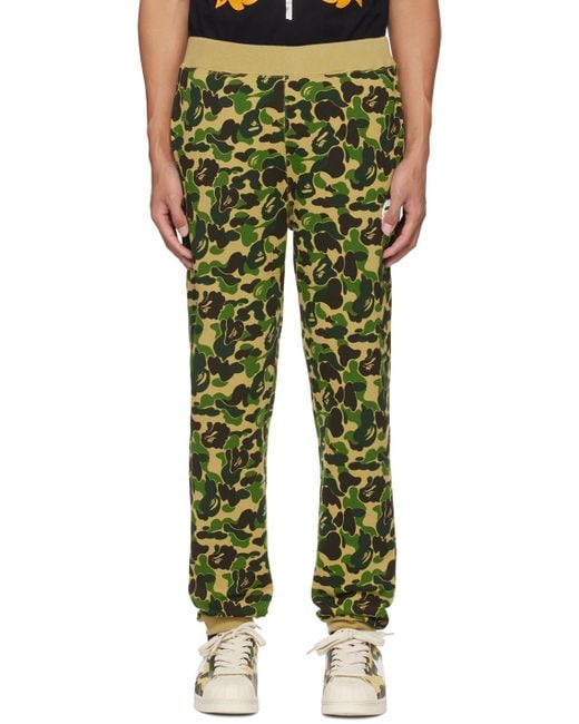 Pantalon de survêtement kaki à motif camouflage abc et à appliqués en verre taillé A Bathing Ape pour homme en coloris Green