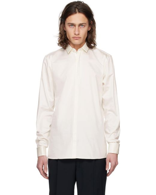 HUGO White Off- Spread Collar Shirt for men