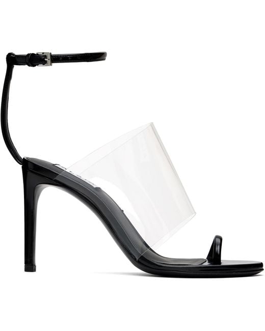 Alaïa Black Asymmetric Heeled Sandals