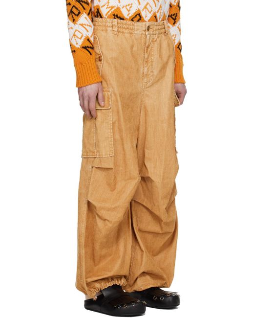 Pantalon cargo décontracté brun clair en denim Marni pour homme en coloris Orange