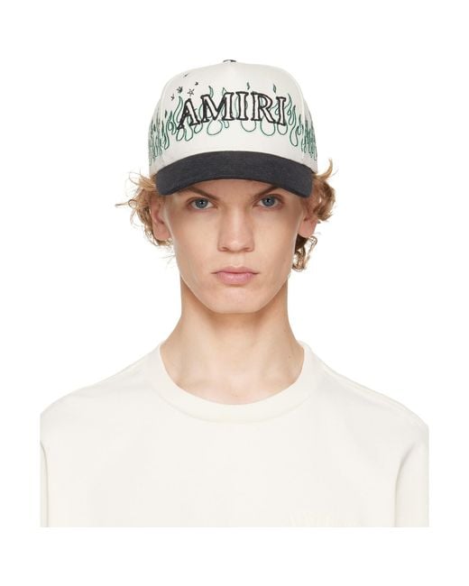 Amiri Blue Off- & Flames Baseball Cap for men