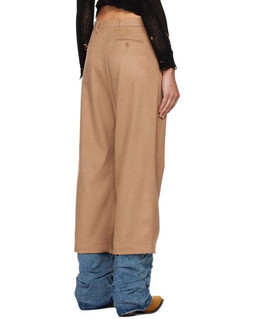 R13 Natural Tan Articulated Knee Trousers