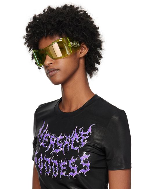 Versace Green Maxi Medusa biggie Shield Sunglasses