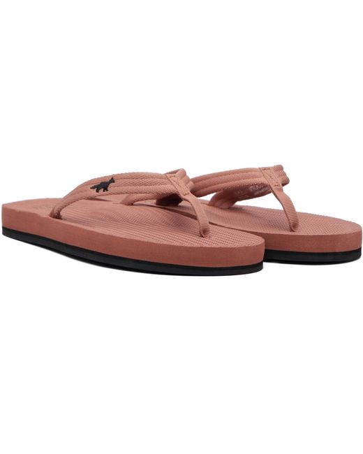 Maison Kitsuné Black Indosole Edition 'Easy Living' Flip-Flops