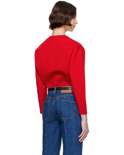 Bally レッド Vネックカーディガン Red