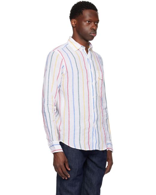 Drake's White Stripe Shirt for men