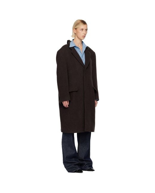 MM6 by Maison Margiela Black Draped Panel Coat