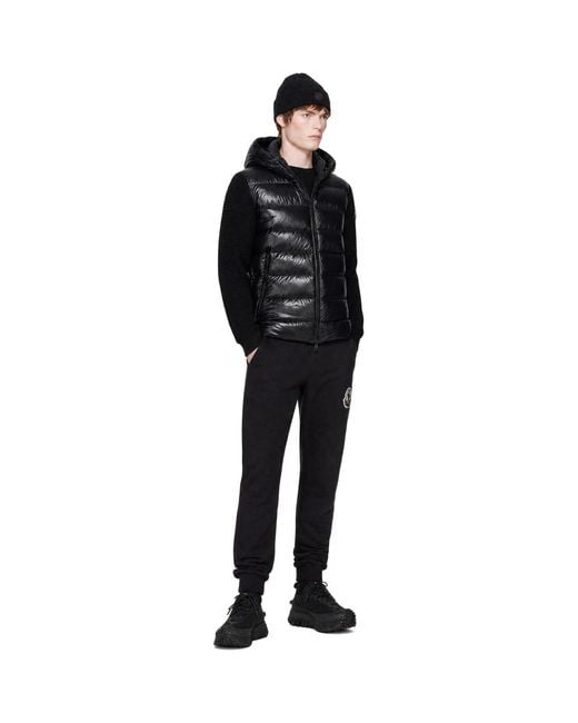 Moncler Black Down & Wool Zip-Up Jacket for men