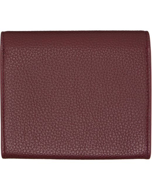 Marni Purple Burgundy Mending' Leather Flap Card Holder for men