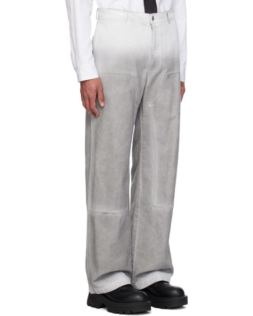 1017 ALYX 9SM White Overdyed Carpenter Trousers for men