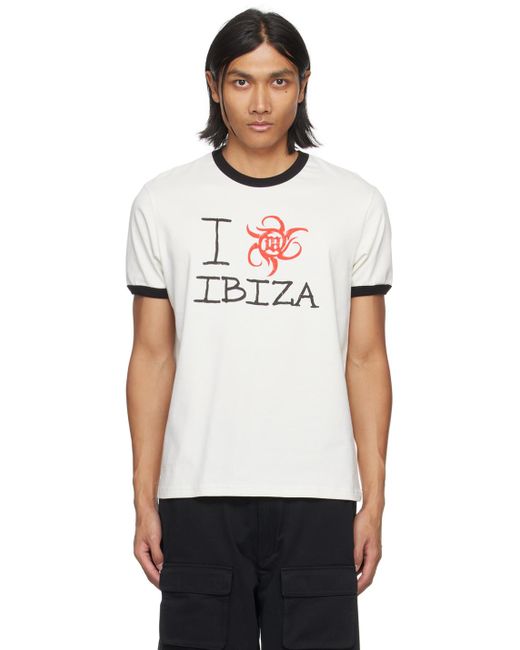 M I S B H V Off-white 'i Love Ibiza' T-shirt for men