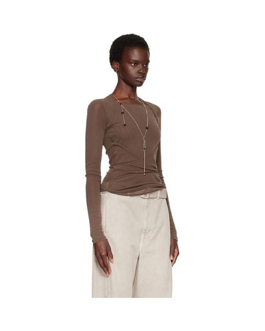 Lemaire Brown Ballerina Wrap Blouse