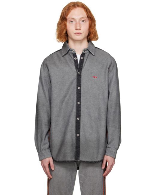 メンズ DIESEL D-simply-sp1-s デニムシャツ Black