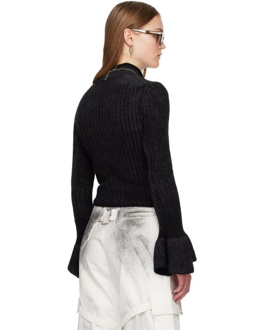 Acne Black Flared Cuff Sweater