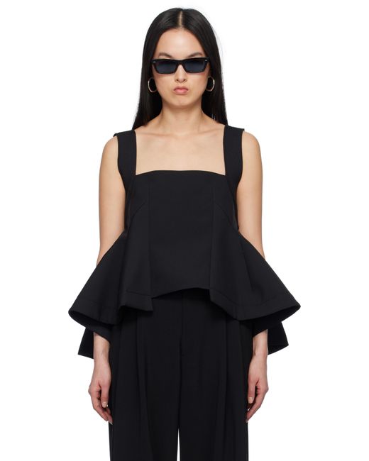 Sacai ブラック Matelasse Twill Mix トップス Black