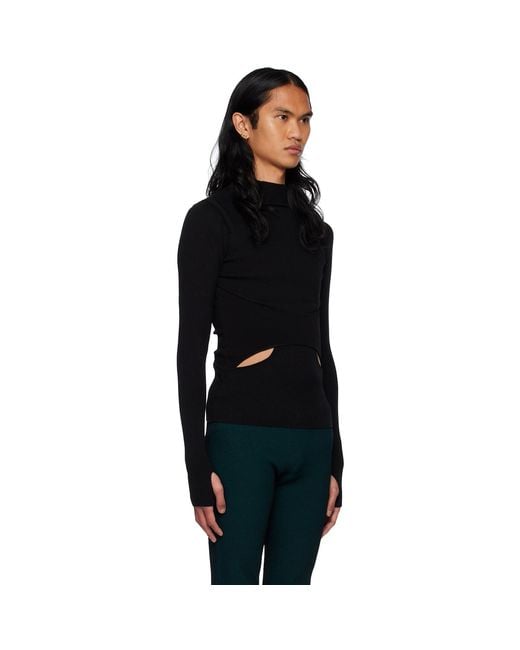 Dion Lee Black Interlink Turtleneck for men