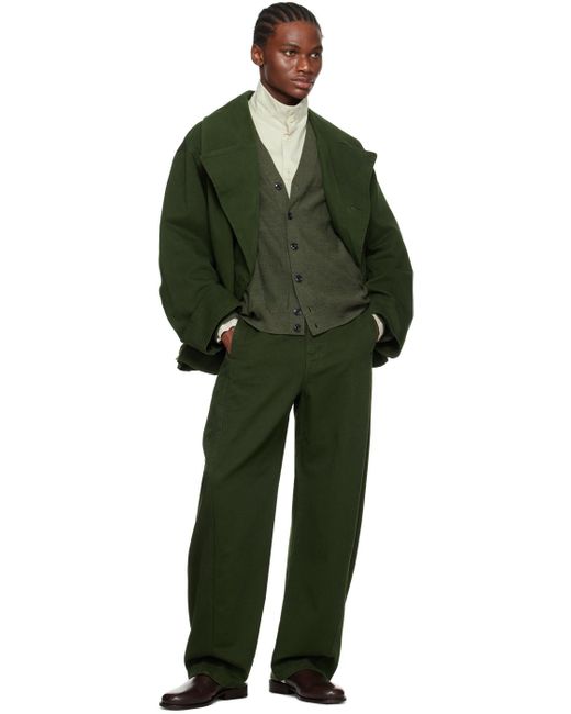 Lemaire Green Twisted Cardigan for men