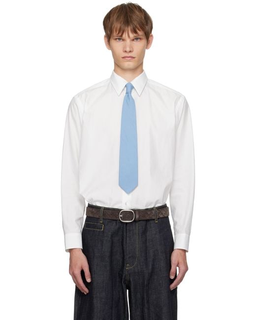 Auralee White Washed Finx Twill Shirt for men