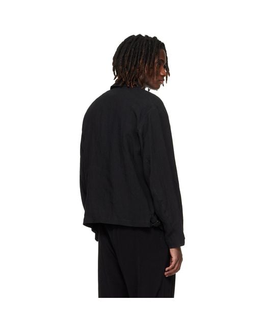 Yohji Yamamoto Black Zip Blouson Jacket for men