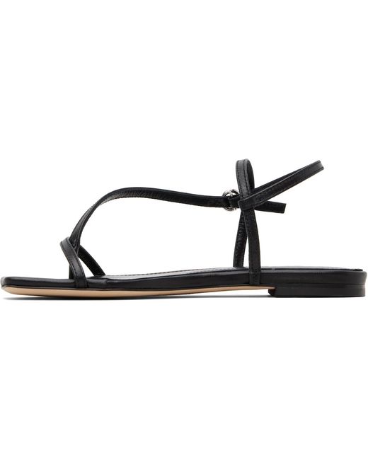 Aeyde Black Ella Square-Toe Sandals