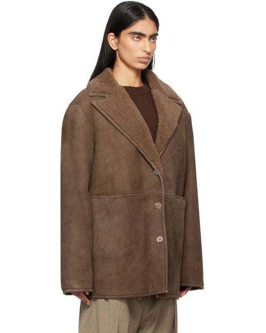 Loulou de Saison Brown Cirebo Shearling Jacket