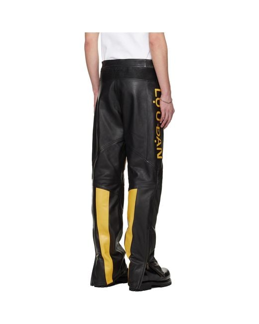Lu'u Dan Multicolor Bruce Lee X Lựu Đạn & Moto Racing Leather Pants for men