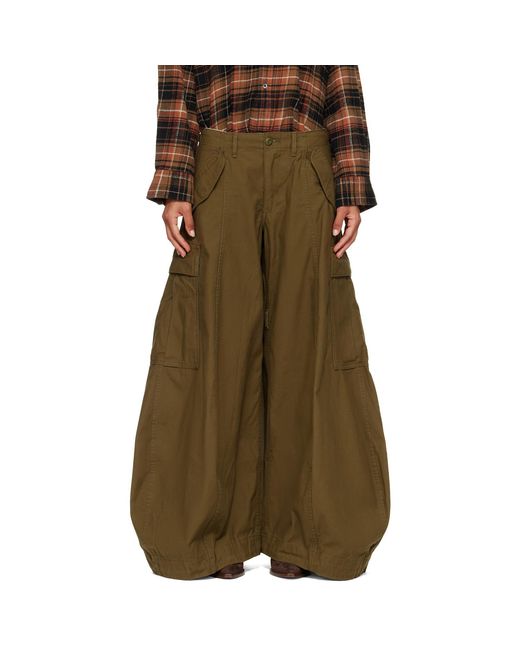 R13 Green Khaki Siouxsie Field Cargo Jeans