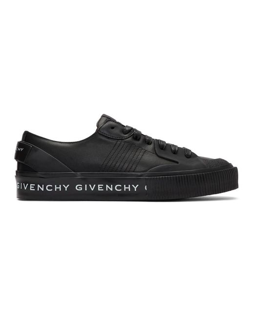 Givenchy Black Tennis Light Logo Print Sneakers for men