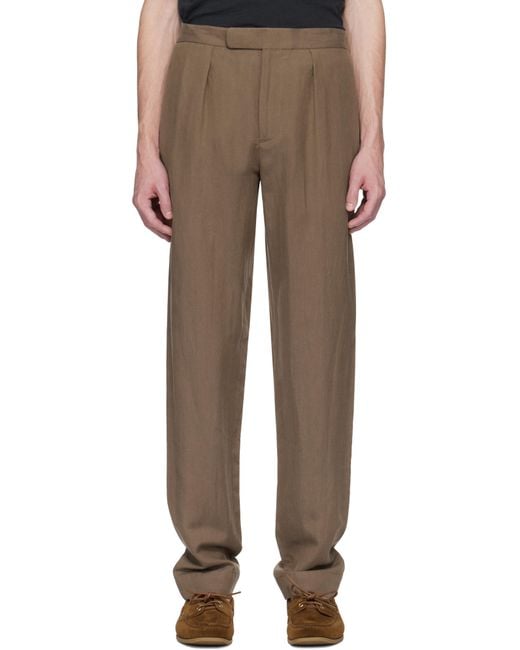 メンズ Ralph Lauren ブラウン Hand-Tailored シルクリネン スーツ トラウザーズ Brown