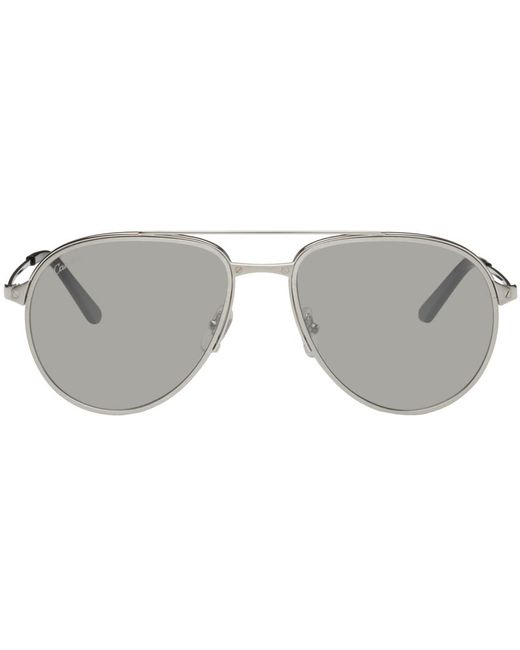 Cartier Black Silver Aviator Sunglasses for men