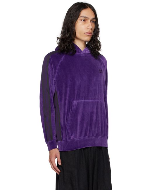Needles Purple Embroidered Hoodie for men