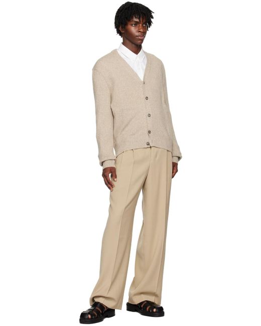 AMI Natural Taupe Straight Fit Trousers for men