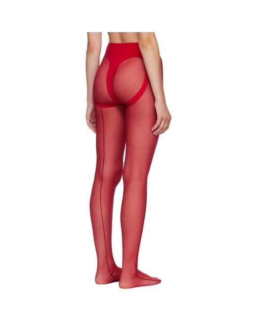 Collant Rouge Mugler en coloris Red