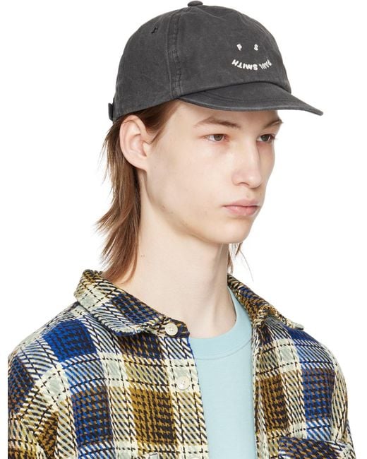 PS by Paul Smith Blue Black Happy Cap for men