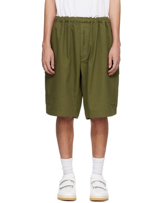 Acne Green Khaki Cargo Pocket Shorts for men
