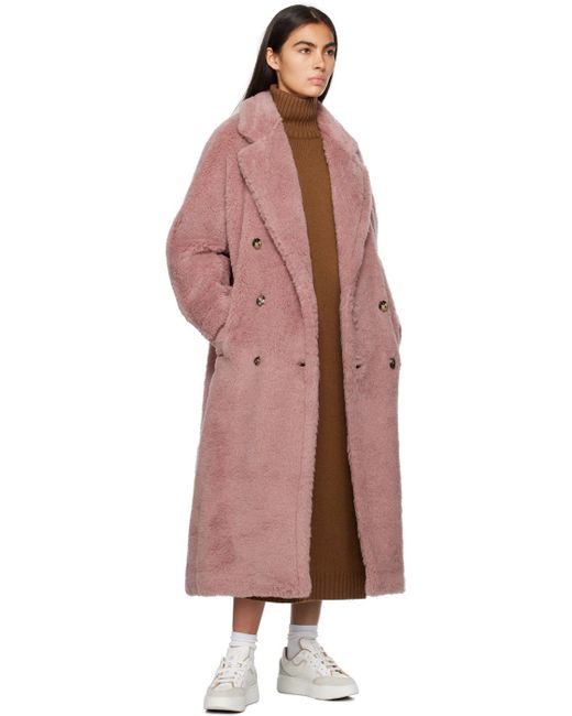 Max Mara Red Pink Teddy Bear Coat