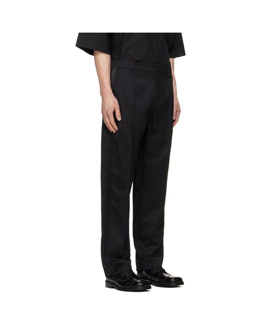 Simone Rocha Black Straight Leg Tux Trousers for men