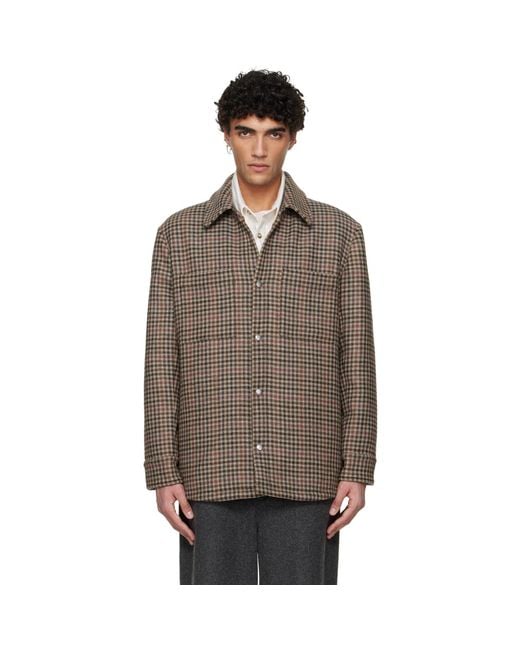 A.P.C. Brown Tweed Overshirt for men