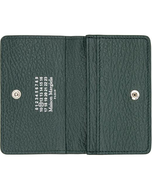 Maison Margiela Green Leather Card Holder for men