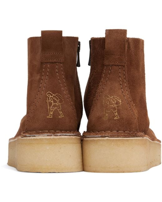 Clarks Brown Trek Wedge Boots