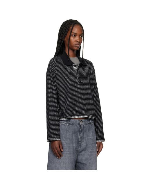 mfpen Black Cropped Ls Polo