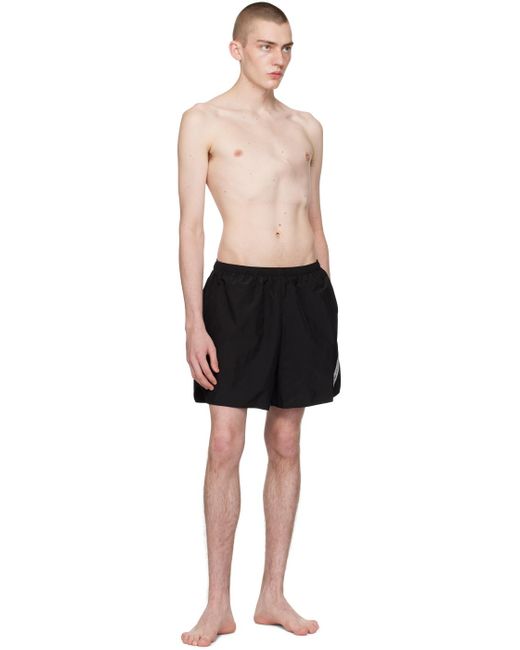 Acne Black Reflective Tape Swim Shorts for men