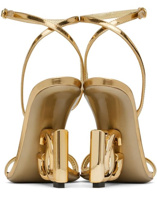 Dolce & Gabbana ゴールド ハードウェア ヒールサンダル Metallic