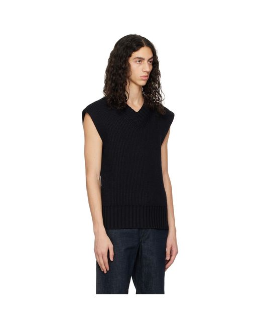 ANDREADAMO Black Layered Back Vest for men