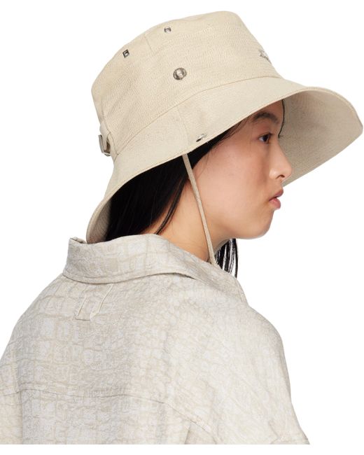 Jacquemus オフホワイト La Croisière 'The De-Nîmes' デニム バケットハット Natural