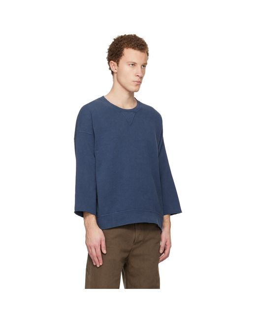 Visvim Blue Jumbo Sb 3/4 Dmgd Sweatshirt for men
