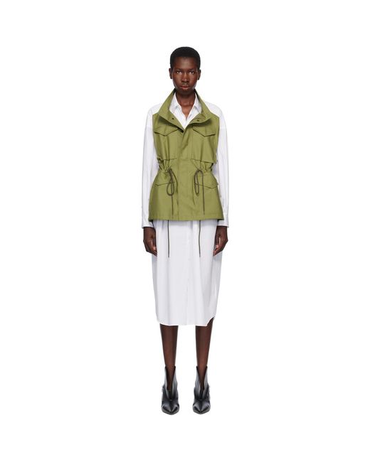 Junya Watanabe Black Khaki Shirt Midi Dress