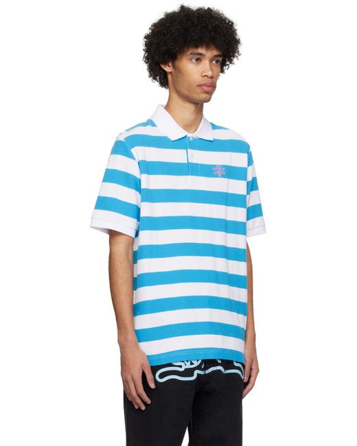 ICECREAM Blue Striped Polo for men