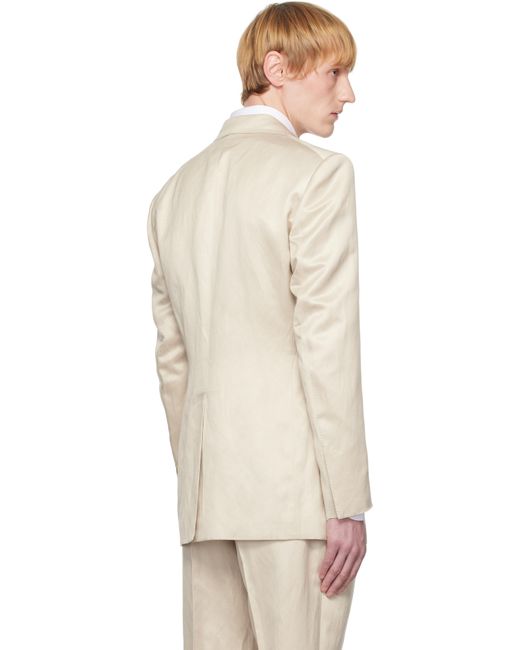 メンズ Tom Ford ベージュ Atticus シルクリネン ツイル ダブルジャケット Natural